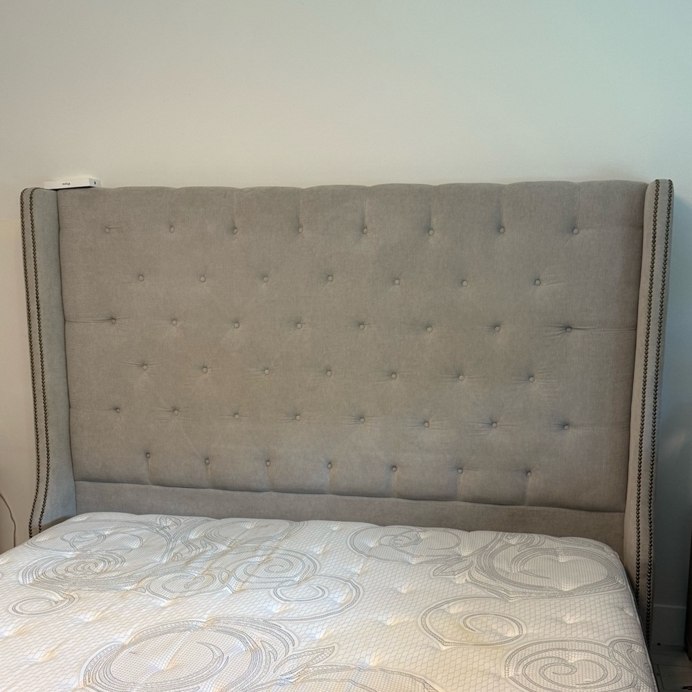 Macy's Elegant Gray Tufted Headboard